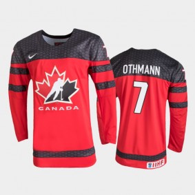 Men's Canada 2021 IIHF U18 World Championship Brennan Othmann #7 Red Jersey
