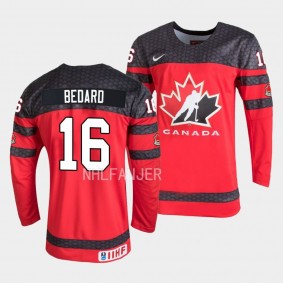 Connor Bedard Canada 2023 IIHF World Junior Championship #16 Red Jersey