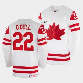 Eric O'Dell 2022 IIHF World Championship Canada Hockey #22 White Jersey Home