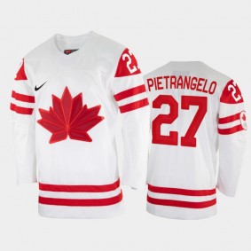 Canada Hockey Alex Pietrangelo 2022 Beijing Winter Olympic White Home Rrplica Jersey #27