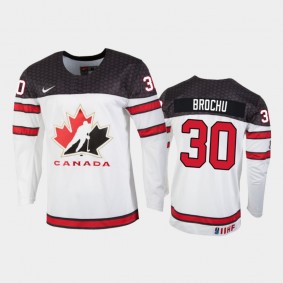 Canada Brett Brochu 2022 IIHF World Junior Championship Jersey White