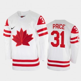 Canada Hockey Carey Price 2022 Beijing Winter Olympic White Home Jersey #31