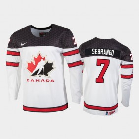 Canada Donovan Sebrango 2022 IIHF World Junior Championship Jersey White