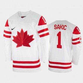 Canada Hockey Joe Sakic 2002 Winter Olympic White Salt Lake City Jersey #1