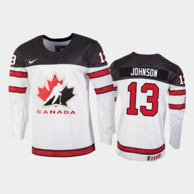 Canada Kent Johnson 2022 IIHF World Junior Championship Jersey White