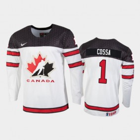 Canada Sebastian Cossa 2022 IIHF World Junior Championship Jersey White