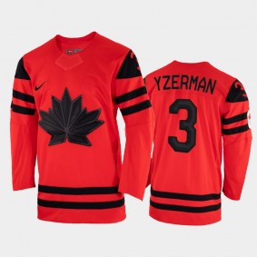 Steve Yzerman Canada Hockey Red Gold Winner Jersey 2002 Winter Olympic