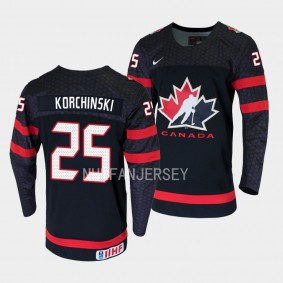 Kevin Korchinski 2023 IIHF World Junior Champions Canada #25 Black Jersey Men