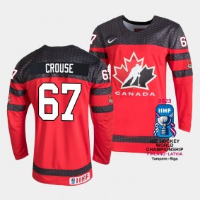 Canada #67 Lawson Crouse 2023 IIHF World Championship Away Jersey Red