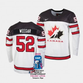 MacKenzie Weegar Canada Hockey 2023 IIHF World Championship #52 White Jersey Home