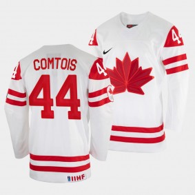 Max Comtois 2022 IIHF World Championship Canada Hockey #44 White Jersey Home