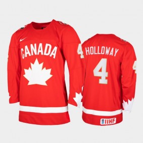 Men Canada Team 2021 IIHF World Junior Championship Dylan Holloway #4 Heritage Limited Red Jersey