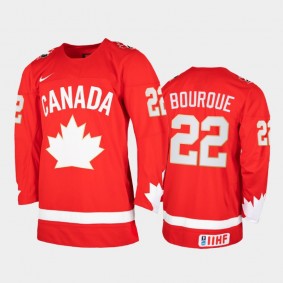 Men Canada Team 2021 IIHF World Junior Championship Mavrik Bourque #22 Heritage Limited Red Jersey