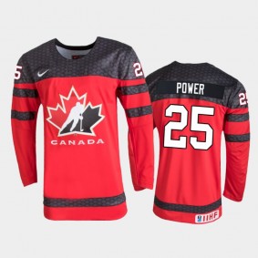 Men Canada Team 2021 IIHF World Championship Owen Power #25 Away Red Jersey