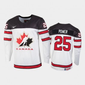 Men Canada Team 2021 IIHF World Championship Owen Power #25 Home White Jersey
