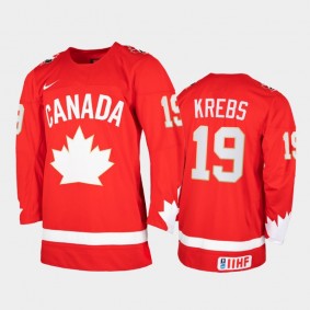 Men Canada Team 2021 IIHF World Junior Championship Peyton Krebs #19 Heritage Limited Red Jersey