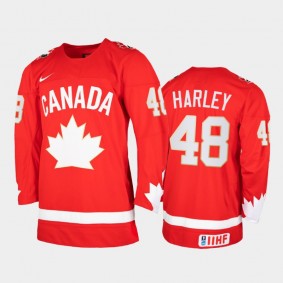 Men Canada Team 2021 IIHF World Junior Championship Thomas Harley #48 Heritage Limited Red Jersey