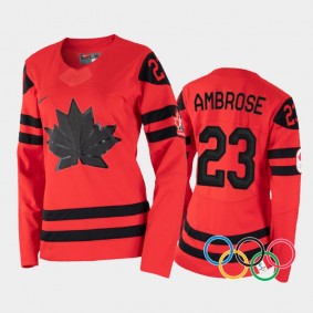 Erin Ambrose Canada Women's Hockey 2022 Winter Olympics Red Jersey Women