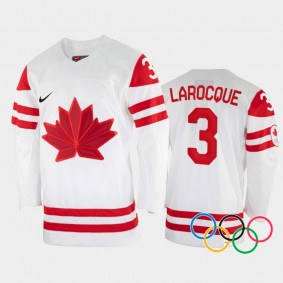 Jocelyne Larocque Canada Women's Hockey White Jersey 2022 Winter Olympics