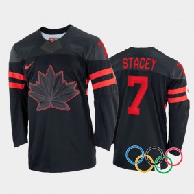 Canada Women's Hockey Laura Stacey 2022 Winter Olympics Black #7 Jersey
