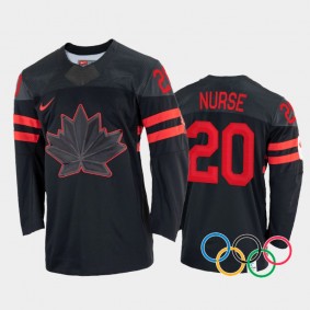 Canada Women's Hockey Sarah Nurse 2022 Winter Olympics Black #20 Jersey