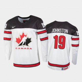 Men's Canada 2021 IIHF U18 World Championship Wyatt Johnston #19 White Jersey