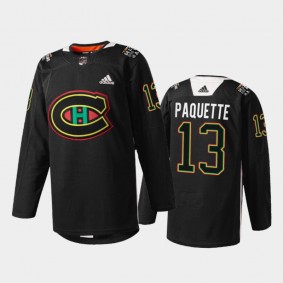 Cedric Paquette Montreal Canadiens Black History Night Jersey Black #13 Warmup