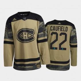 Cole Caufield Montreal Canadiens Canadian Armed Force Jersey Camo #22 2021 CAF Night