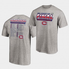 Montreal Canadiens 2021 Stanley Cup Final T-Shirt High Sticking Roster Gray