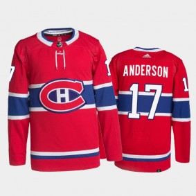 2021-22 Montreal Canadiens Josh Anderson Home Jersey Red Primegreen Authentic Pro Uniform