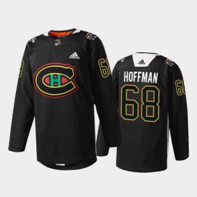 Mike Hoffman Montreal Canadiens Black History Night Jersey Black #68 Warmup