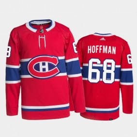 2021-22 Montreal Canadiens Mike Hoffman Home Jersey Red Primegreen Authentic Pro Uniform