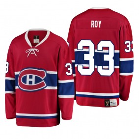 Men's Montreal Canadiens Patrick Roy #33 Heritage Red Premier Breakaway Cheap Jersey