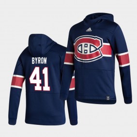 Montreal Canadiens Paul Byron 2021 Reverse Retro Navy Authentic Pullover Special Edition Hoodie