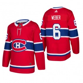 Men's Montreal Canadiens Shea Weber #6 Home Red Authentic Player Cheap Jersey
