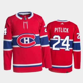 Montreal Canadiens 2022 Home Jersey Tyler Pitlick Red #24 Authentic Primegreen Uniform