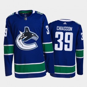 2021-22 Vancouver Canucks Alex Chiasson Primegreen Authentic Jersey Blue Home Uniform