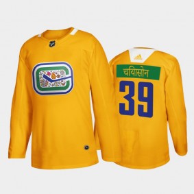 Alex Chiasson #39 Vancouver Canucks Diwali Night Yellow Hindi Limited Jersey