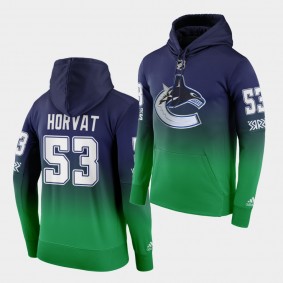 Vancouver Canucks Bo Horvat 2020-21 2021 Reverse Retro Green Pullover Hoodie