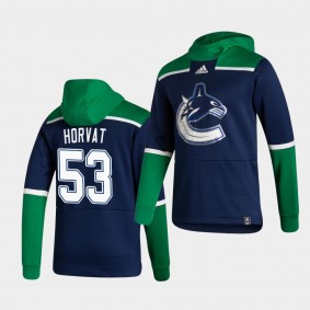 Vancouver Canucks Bo Horvat 2021 Reverse Retro Navy Authentic Pullover Special Edition Hoodie