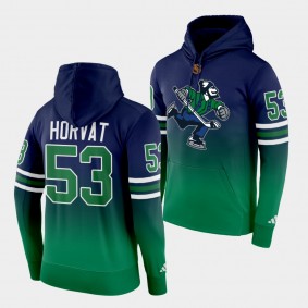 Bo Horvat Vancouver Canucks Reverse Retro 2.0 Navy Green Special Edition Hoodie