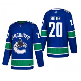 Men's Vancouver Canucks Brandon Sutter #20 Home Blue Authentic Player Cheap Jersey