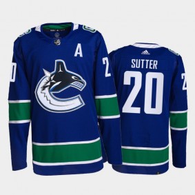 2021-22 Vancouver Canucks Brandon Sutter Primegreen Authentic Jersey Blue Home Uniform