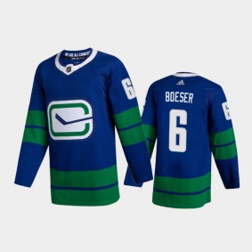 Vancouver Canucks Brock Boeser #6 Alternate Blue 2020-21 Authentic Player Jersey
