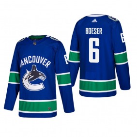 Men's Vancouver Canucks Brock Boeser #6 Home Blue Authentic Player Cheap Jersey