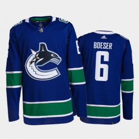 2021-22 Vancouver Canucks Brock Boeser Primegreen Authentic Jersey Blue Home Uniform