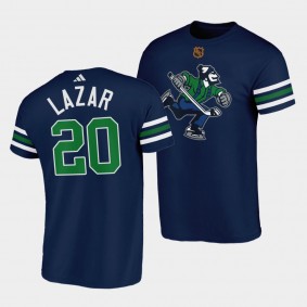 Vancouver Canucks Reverse Retro Curtis Lazar #20 Navy T-Shirt Johnny Canuck
