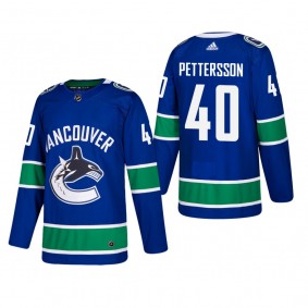 Men's Vancouver Canucks Elias Pettersson #40 Home Blue Authentic Player Cheap Jersey