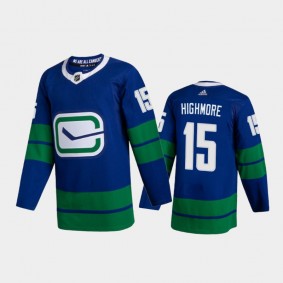 Vancouver Canucks Matthew Highmore #15 Alternate Blue 2020-21 Authentic Jersey