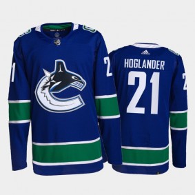 2021-22 Vancouver Canucks Nils Hoglander Primegreen Authentic Jersey Blue Home Uniform